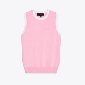 Zara Pink and White Knit Top M